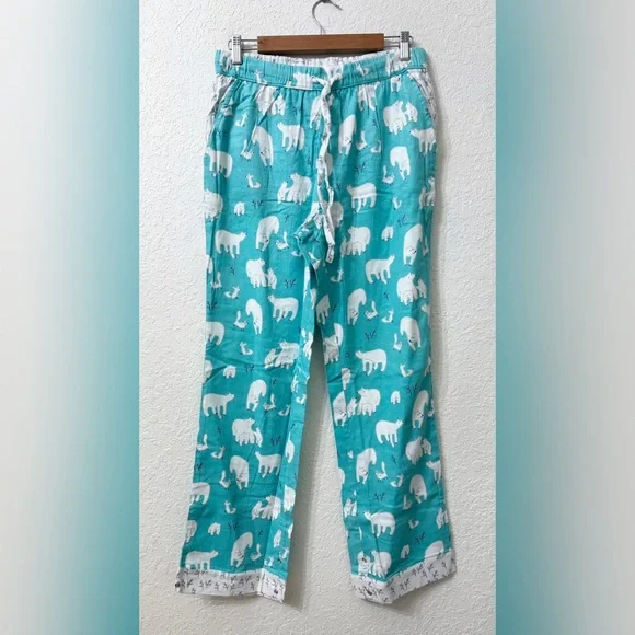 Munki Munki Polar Bear Print 2-Piece Flannel Pajama Set - S - Picture 8 of 15